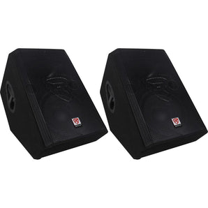 (2) Rockville RSM12P 12" 1000 Watt 2-Way Passive Stage Floor Monitor Speakers