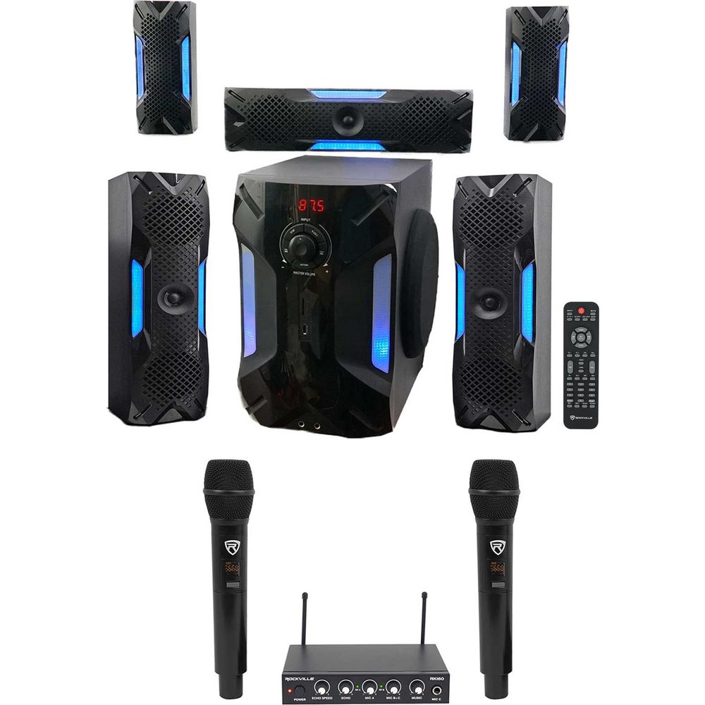 RKI60 Dual UHF Mics + HTS56 5.1 Home Theater Bundle