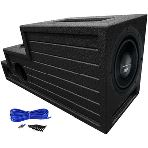 Power Acoustik 12" Subwoofer+Vented Bed Lined Center Console Sub Box Enclosure