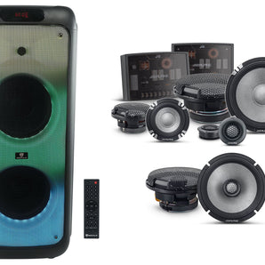 2 Alpine R2-S65 6.5" 2-Way+R2-S653 Component Car Speakers+House Party Speaker
