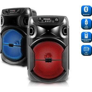 (2) Technical Pro BOOMPACK8 8" Powered Wireless Rechargeable Bluetooth Speakers