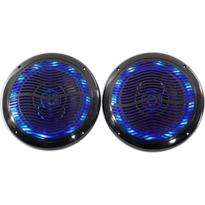 4) Rockville RMC65LB 6.5" 600w Black Waterproof Hot Tub Speakers w/ LED's+Remote