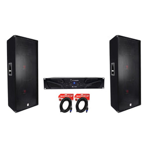 Crown Pro XLi1500 2 Channel DJ/PA Power Amplifier + (2) Dual 15” 3-Way Speakers