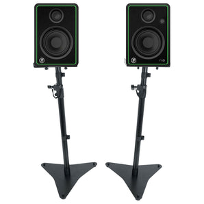 (2) Mackie CR4-XBT 4" 50w Bluetooth Studio Monitors Speakers + Adjustable Stands