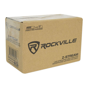Rockville Z-STREAM USB Computer Microphone Mic+Stand+(2) 5.25" Studio Monitors