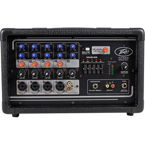 Peavey PV5300 200 Watt 5 ch. Powered Mixer w/ 5-Band EQ+2) Peavey PVi10 Speakers