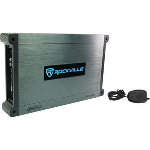 (4) Rockville RWB90B Black 8" Marine Wakeboard Swivel Speakers+Amp+Receiver