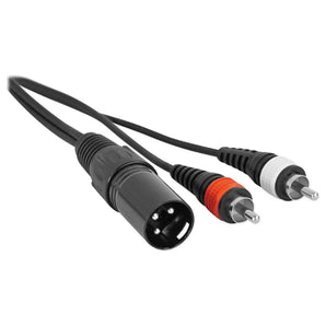 Rockville RXLRDRCA5 5' Ft. XLR to Dual RCA Pro Audio Cable 100% Copper