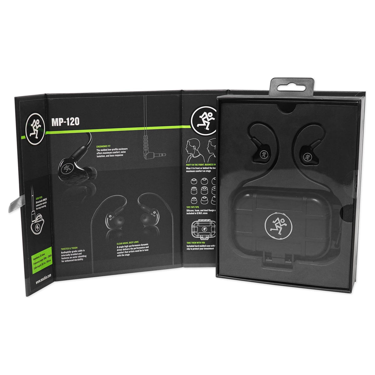 Mackie MP-120 Single Dynamic Driver Professional In-Ear Monitors + Carry Case