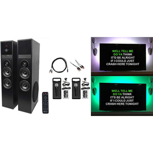 Rockville Bluetooth Home Theater/Karaoke Machine System W/LED'S+Subwoofers+Mics