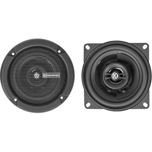 (4) Memphis Audio PRX4 4" 40 Watt 2-Way Car Speakers w/Pivot Tweeters+ROCKBOX