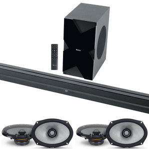 (4) Alpine R2-S69 6x9" 2-Way High-Resolution Car Speakers+Home Theater Soundbar