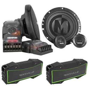 Memphis Audio PRX60C 6.5" 100w Component Speakers+(2) Stereo Bluetooth Speakers