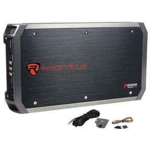 Rockville RXH-F5 Amplifier Car Stereo Amp+Wire Kits+Cable+Component Speakers