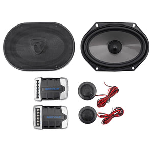 Pair Rockville RV68.2C 6x8 / 5x7" Component Speakers+6x8" Coaxial 3-Way Speakers