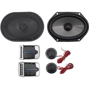 2 Pairs Rockville RV68.2C 6x8/5x7 Component Car Speakers 1800 Watts/340w RMS CEA