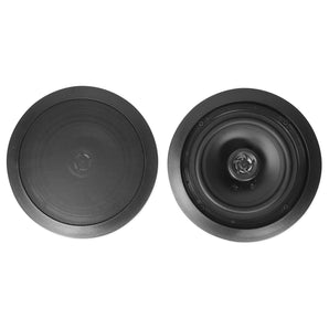 Karaoke Bluetooth Amp/Mixer + (4) 8" Black Ceiling Speakers + Wireless Mics