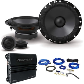 Pair ALPINE S-S65C 240 Watt 6.5" Car Component Speakers + 2-Channel Amplifier