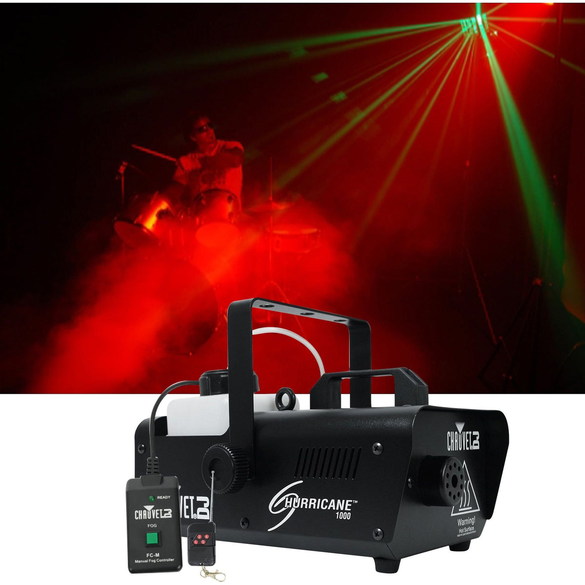 H1000 Hurricane Fog Machine + Tripod Scrim