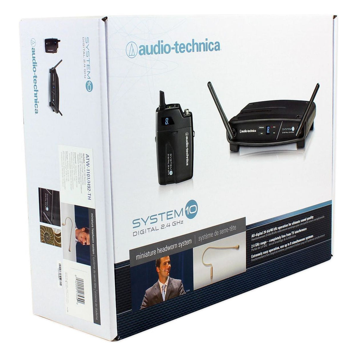 ATW-1101/H92-TH Wireless Beige Headset Mic System with ATH-M30X Headphones