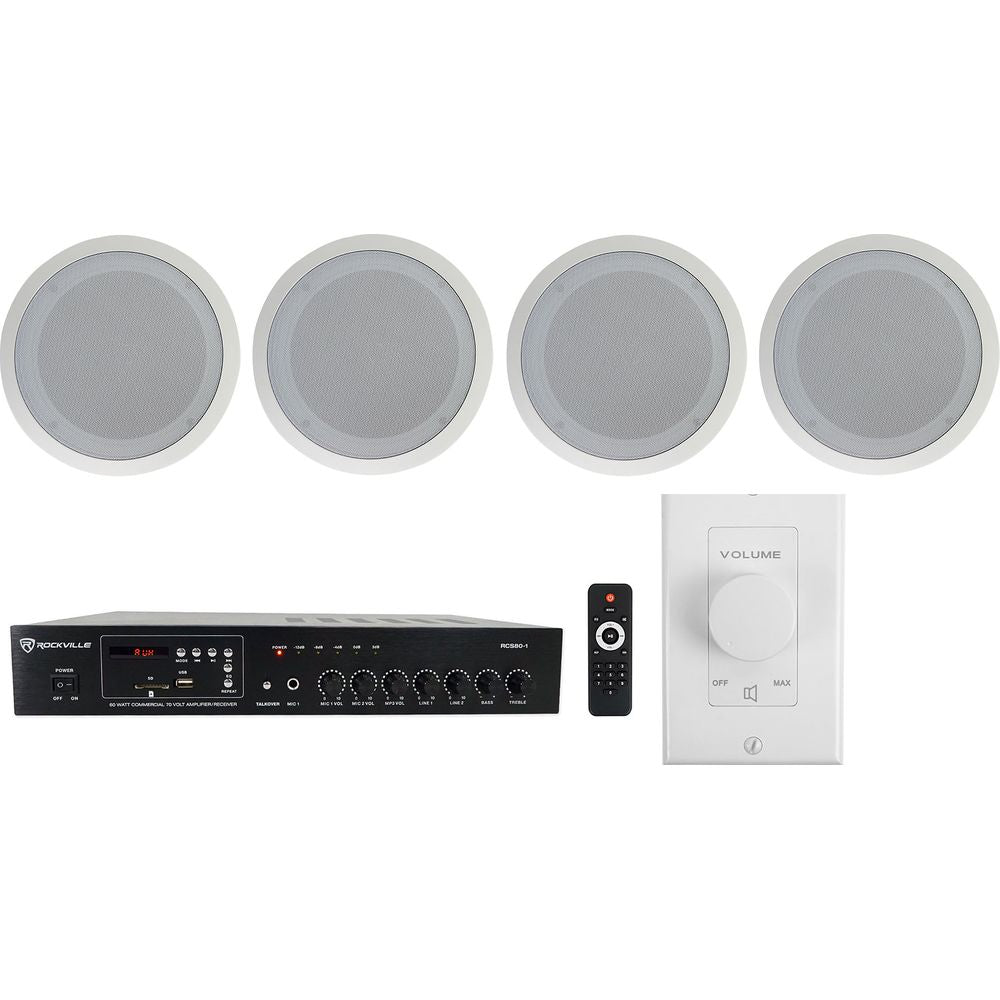 CC80T White 2-Pack + RCS80-1 Amplifier Bundle