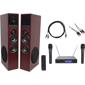 Rockville Bluetooth Home Theater/Karaoke Machine System w/(2) Subs+Wireless Mics