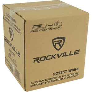 Rockville Commercial Amp+(8) 5.25" 2-Way White Ceiling Speakers 4 Hotel/Office
