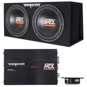 MTX Terminator TNP212DV 500w RMS Dual 12” Subwoofers+Vented Sub Box+Amplifier