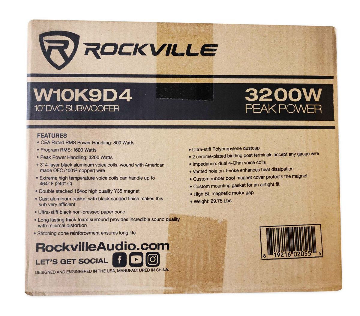(2) W10K9D4 10" 6400 Watt Car Subwoofers+Mono Amplifier+Copper Amp Kit