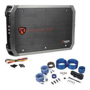 Rockville RXA-F1 1600 Watt Peak/400w RMS 4 Channel Car Amplifier+Amp Kit