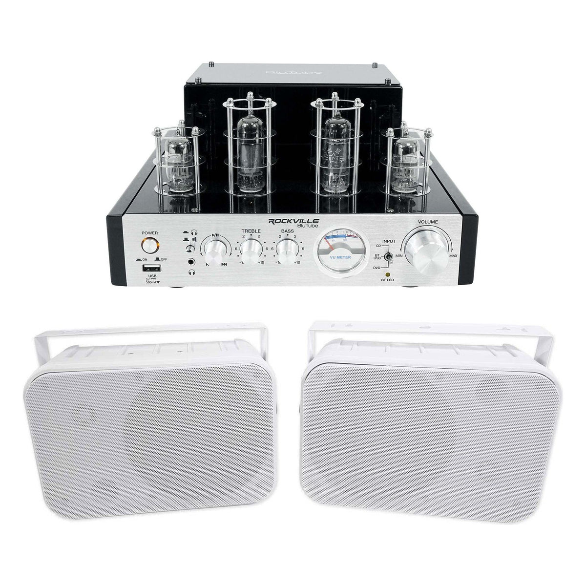 BluTube Tube Amplifier/Home Theater Bluetooth Receiver + 6.5" Speakers