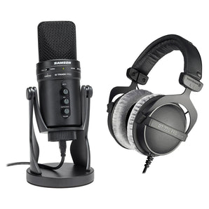 SAMSON G-Track Pro Studio USB Microphone w/Interface+Beyerdynamic Headphones