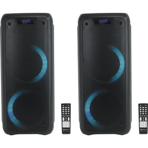(2) Rockville ROCK PARTY 6 Dual 6.5" Wireless Linking Battery Powered Speakers