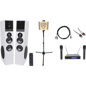 Rockville Bluetooth Home Theater/Karaoke Machine System+Wireless Mics+iPad Stand