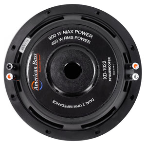 American Bass XD-1022 900w 10" Car Audio Subwoofer Sub+Mono Amplifier+Amp Kit