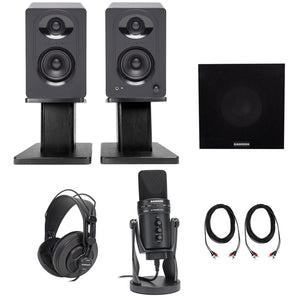 Samson M30  3" Active Studio Monitor Speakers+Stands+Sub+Headphones+G-Track Mic