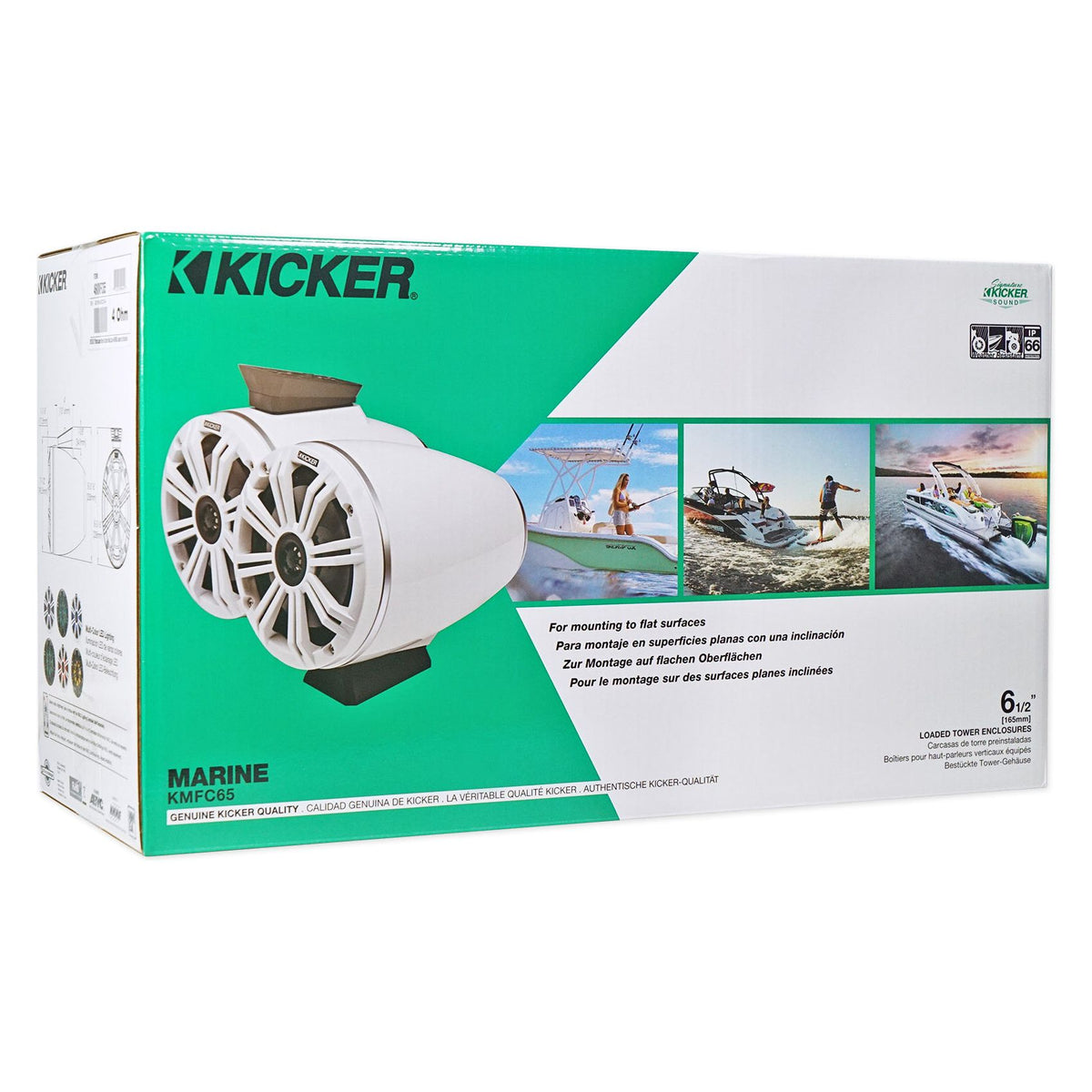 KMFC65 6.5" Black Marine LED Speakers, Amplifier & Wire Kit