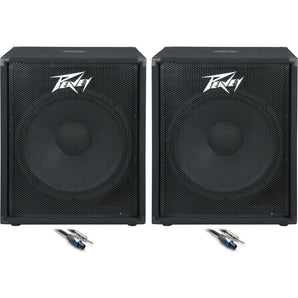 (2) Peavey PV118 18" Inch Passive PA Subwoofer Sub +FREE Speaker Cables