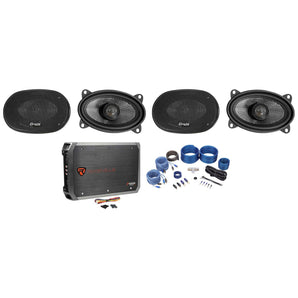 (4) American Bass SQ 4.6 4x6" 50w RMS Car Speakers+4-Channel Amplifier+Amp Kit