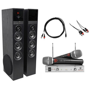 Rockville Bluetooth Home Theater/Karaoke Machine System w/Wireless Mics+Subs