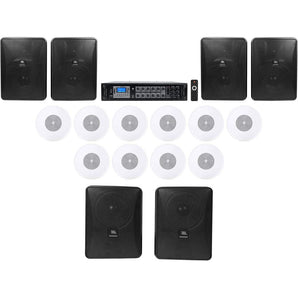 JBL Restaurant Kit 6-Zone Amp+6) Foreground Wall+10) Background Ceiling Speakers