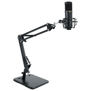 Rockville Solo-Cast Pro USB Computer Microphone Zoom Mic+Desktop Boom Arm Stand