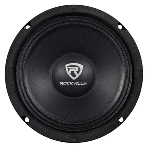 (2) Rockville RM64PRO 6.5" Mid-Bass Midrange Car Speakers+4-Channel Amplifier