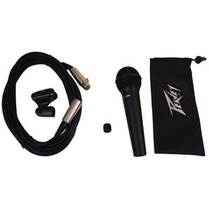 6) Peavey PVI100XLR Microphones+6) Cases+6) Clips+6) Cables+6) Stands+Mic Bag