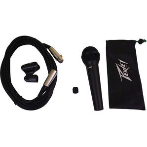 Peavey PVI100XLR Wired Vocal Microphone+Case+Mic Clip+Cable+Mic Stand+Mic Bag