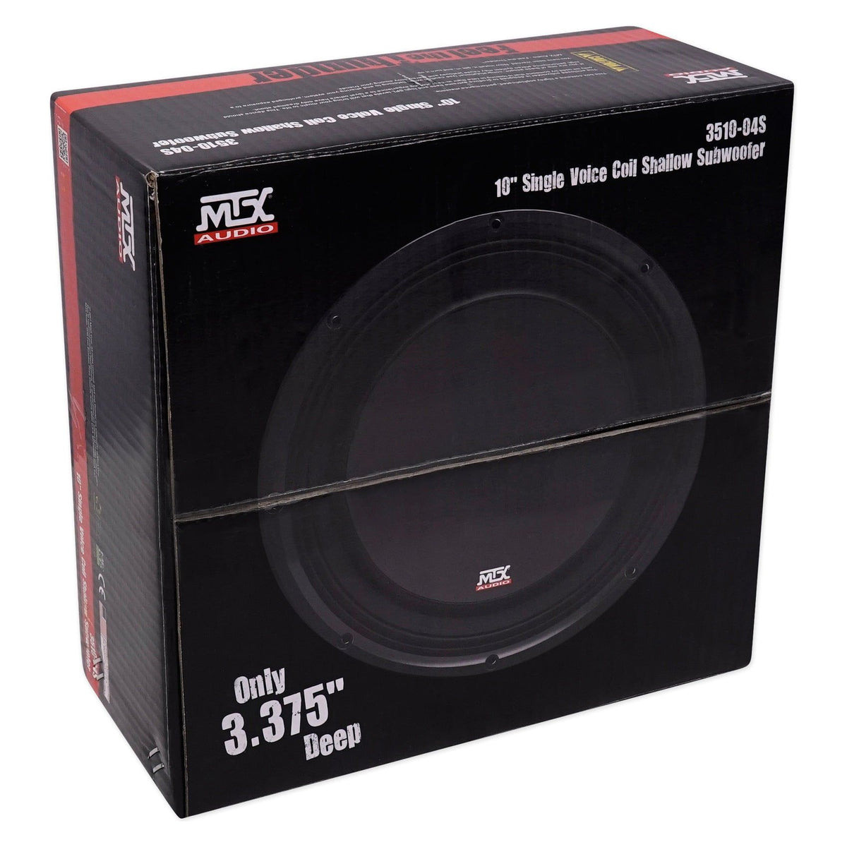 MTX 3510-04S 10" 600 Watt Shallow Mount Car Audio Subwoofer Slim Sub SVC 4-ohm