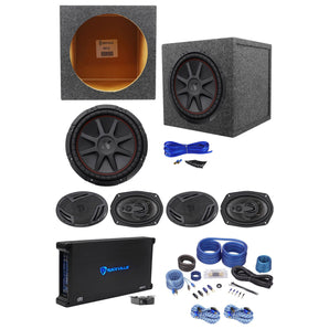4) Rockville 6x9" Car Speakers+Kicker 12" Subwoofer+5-Channel Amplifier+Wire Kit