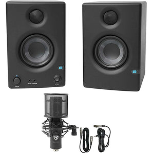 Pair Presonus Eris E3.5 3.5" Powered Studio Monitor Speakers+Microphone+Cables