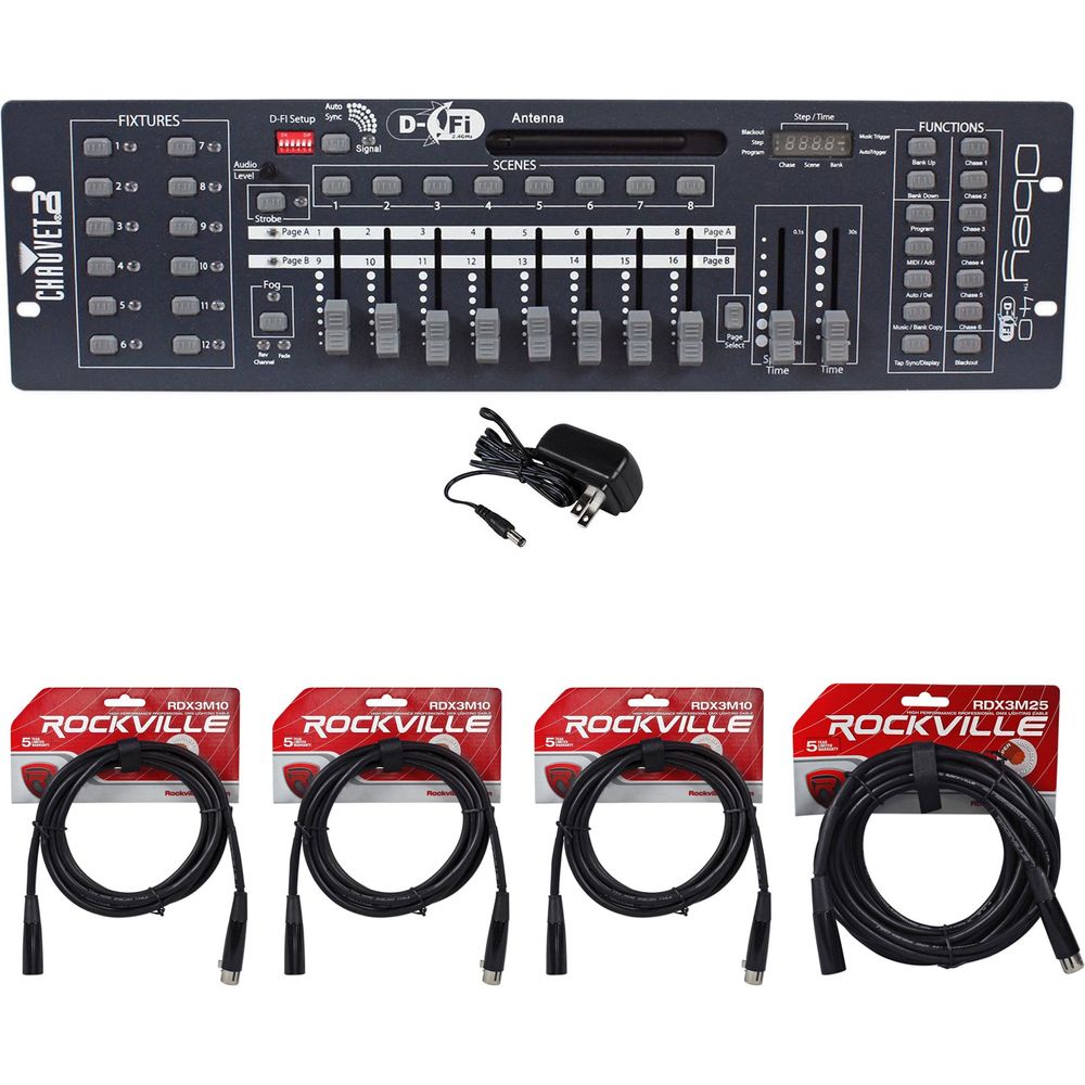 Obey 40 D-Fi 2.4 DMX Controller + 4 DMX Cables