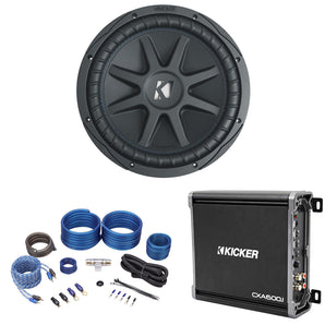 Kicker 50CVX124 COMPVX 12" Car Subwoofer+Mono Amplifier+Amp Kit
